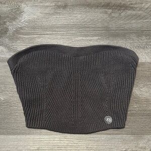 Kendall & Kylie Charcoal Knit Tube Top